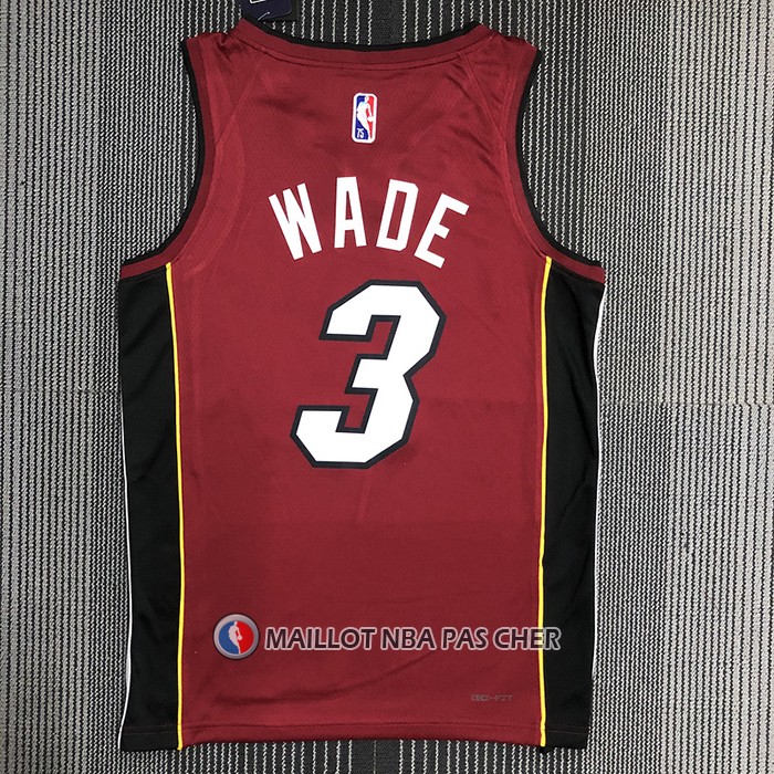Maillot Miami Heat Dwyane Wade NO 3 Statement 2020-21 Rouge